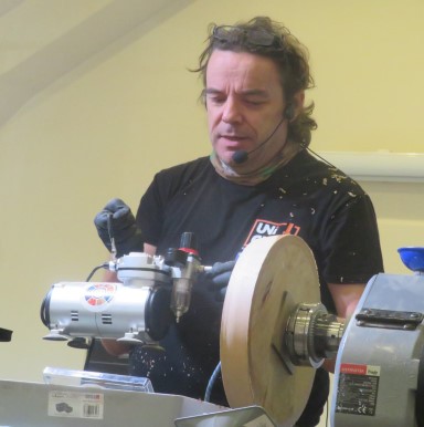 Stewart with his airbrush compressor